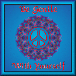 heart designed peace symbol, be gentle with yourself