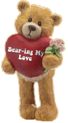 teddy bear with heart, blinking