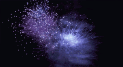 shades of blue exploding fireworks