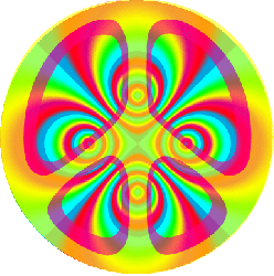 bright psychedelic peace sign
