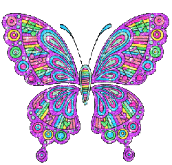 colorful butterfly in pastel glitter