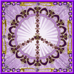 peace sign, frame made in jewels with white light