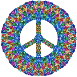 colorful sequins peace sign design