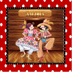 cute hillbillies dance in saloon