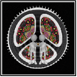 kaleidoscope peace sign with two figures giving peace sign, heart center
