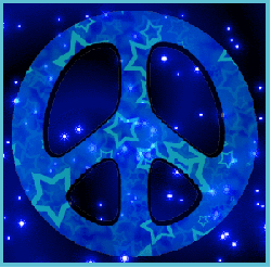 deep blue stars with peace sign, star pattern