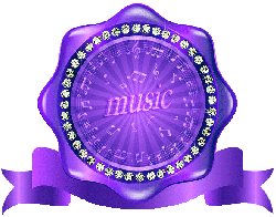 diamond accented purple music emblem