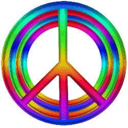 rainbow layers peace sign