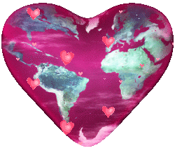 earth valentine with floating hearts
