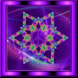 peace sign star with purple waves and frame