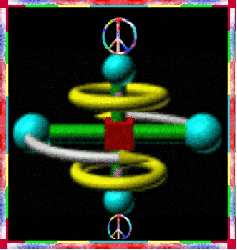 multi-directional object propelled by turning peace signs