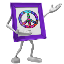 figure frame peace sign
