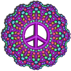 flower peace sign dot pattern