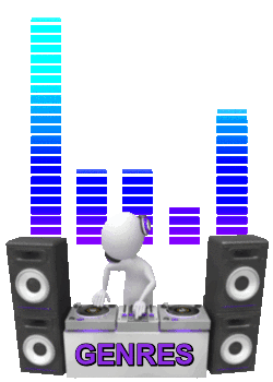 dj figure playing records, speakers, equalizer