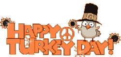 turkey with happy turkey day sign