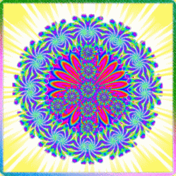 a bright color animation peace sign