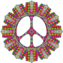 woven effect colored peace sign