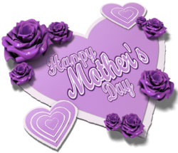 lavender hearts, purple roses, happy mothers day
