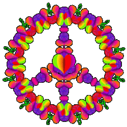 peace sign with rainbow hearts