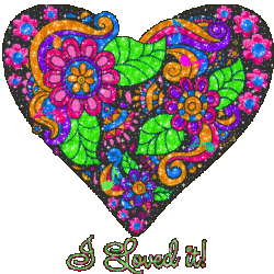 colorful flowered glitter heart, i loved it