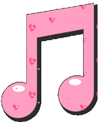 loved pink double note with floating hearts