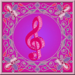 bright pink treble clef with delicate frame