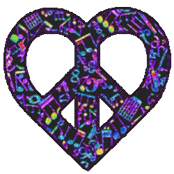 music symbols peace heart