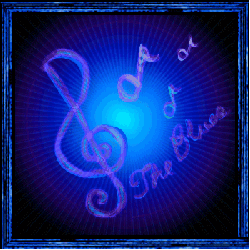 glowing center with treble clef, notes