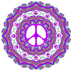 layers of design, purple peace sign