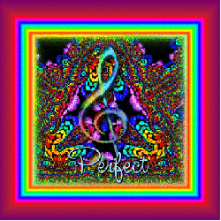 text, perfect, treble clef, psychedelic background