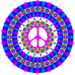 pink blue rainbow accent peace sign