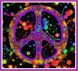 spatter of colors peace sign