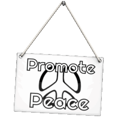 promote peace swinging sign