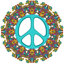 outer design holds peace sign center
