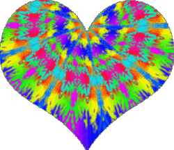heart shaped with psychedelic colors flowing