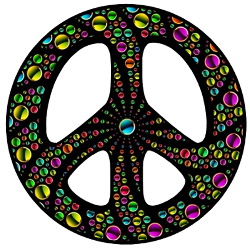 colorful drops peace sign