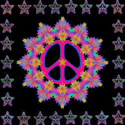 peace sign centered star with peace sign frame