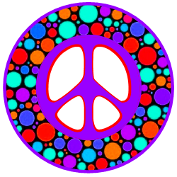 colorful dots peace sign