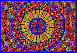layers of textures with spiral color animation peace sign