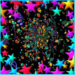 colorful star frame with moving stars