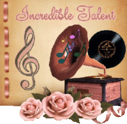 vintage phonograph, treble clef, pink roses
