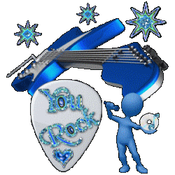 guitar, guitar pic design with figure singing in blue