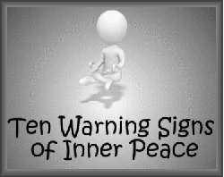 figure sits in meditation as 10 signs of inner peace as shown