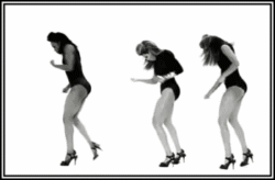 three 50's style girls dance