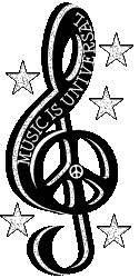 black  treble clef with peace sign base