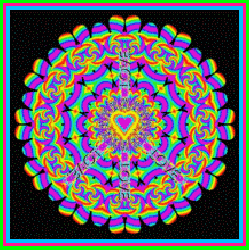 mandala style peace sign with centered heart