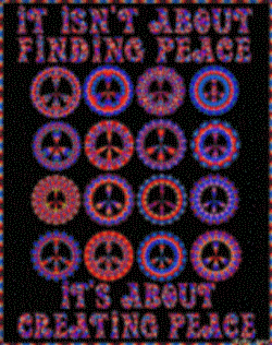 peace sign collage with text