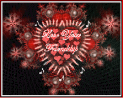love your friendship red heart abstract design