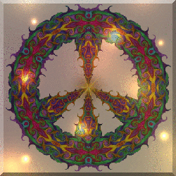 peace sign with active light spheres