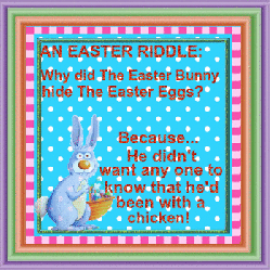 easter riddle, bunny hiding eggs